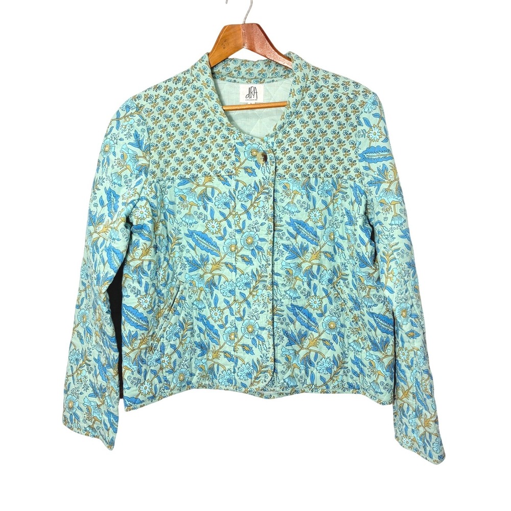 Anthropologie‎ DRA Quilted Jacket Womens Large Boho Cottage Coastal Artisan Folk
